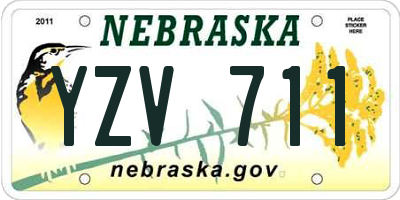 NE license plate YZV711