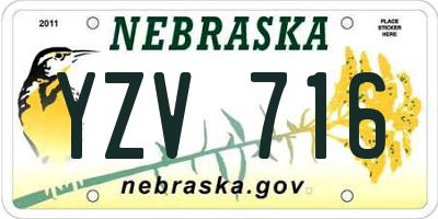 NE license plate YZV716