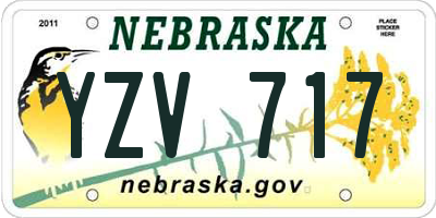 NE license plate YZV717