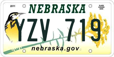 NE license plate YZV719