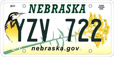 NE license plate YZV722