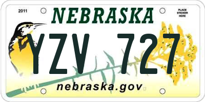 NE license plate YZV727