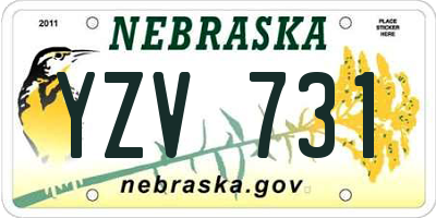 NE license plate YZV731