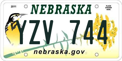 NE license plate YZV744