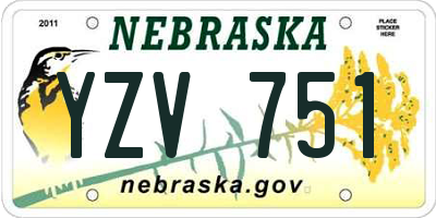 NE license plate YZV751