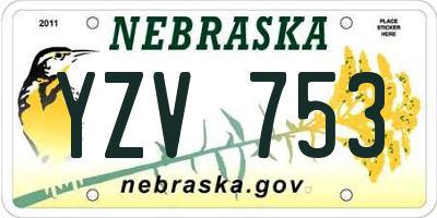 NE license plate YZV753