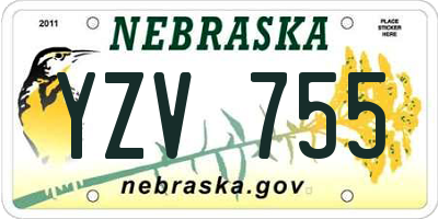 NE license plate YZV755