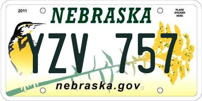 NE license plate YZV757