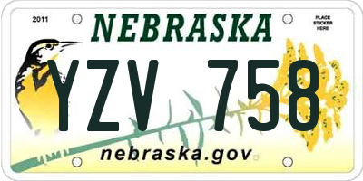 NE license plate YZV758