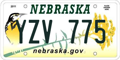 NE license plate YZV775