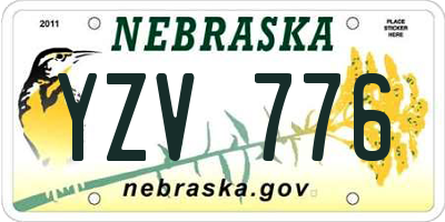 NE license plate YZV776