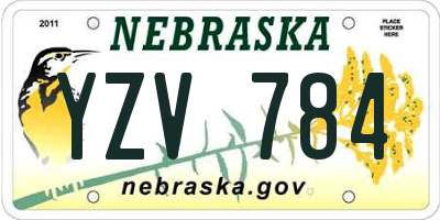NE license plate YZV784