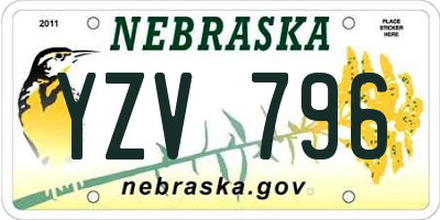 NE license plate YZV796