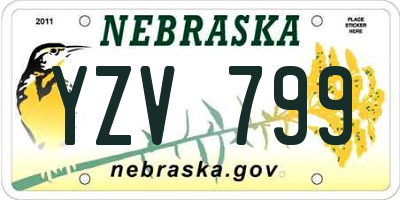 NE license plate YZV799