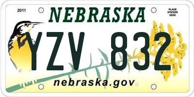 NE license plate YZV832