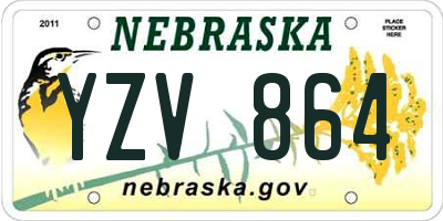 NE license plate YZV864