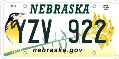 NE license plate YZV922