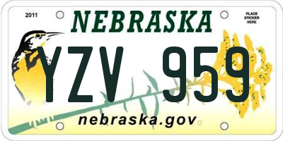 NE license plate YZV959