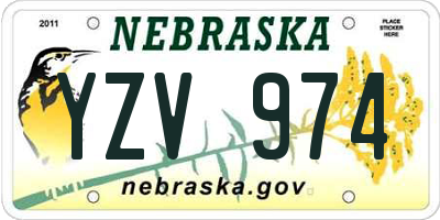 NE license plate YZV974