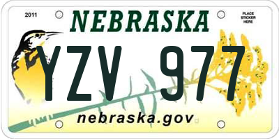 NE license plate YZV977