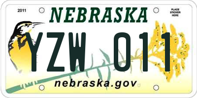 NE license plate YZW011