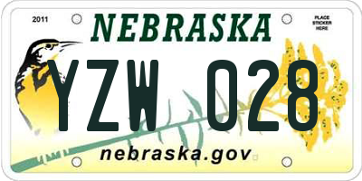 NE license plate YZW028