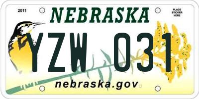 NE license plate YZW031