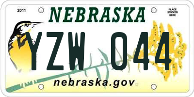 NE license plate YZW044
