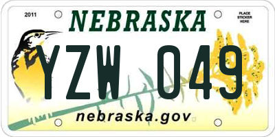 NE license plate YZW049