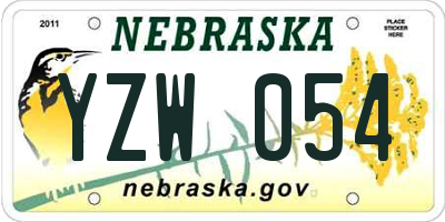 NE license plate YZW054