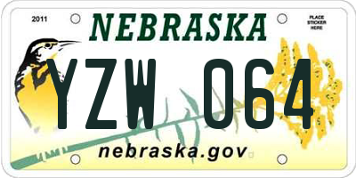 NE license plate YZW064