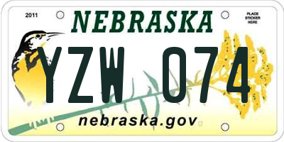 NE license plate YZW074