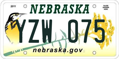 NE license plate YZW075