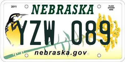 NE license plate YZW089