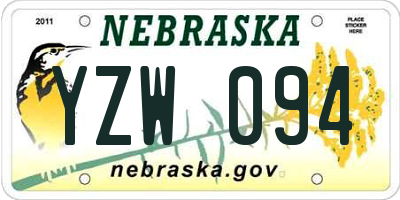 NE license plate YZW094