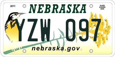 NE license plate YZW097