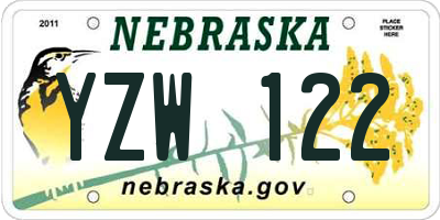 NE license plate YZW122