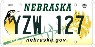 NE license plate YZW127