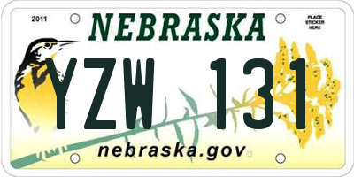 NE license plate YZW131