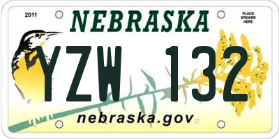 NE license plate YZW132
