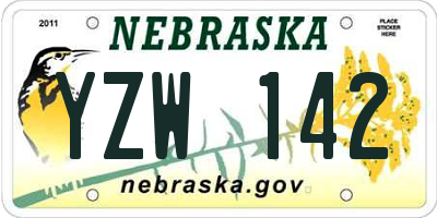 NE license plate YZW142