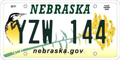 NE license plate YZW144