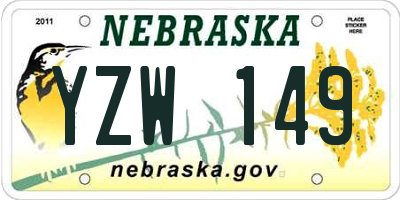 NE license plate YZW149