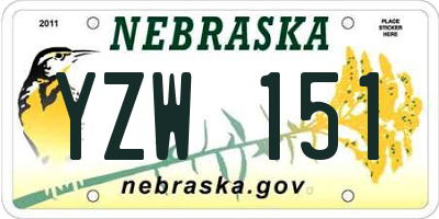 NE license plate YZW151