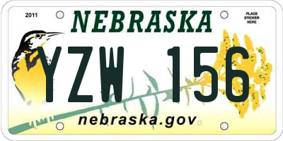 NE license plate YZW156