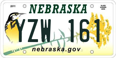 NE license plate YZW161