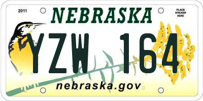 NE license plate YZW164