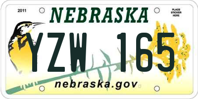 NE license plate YZW165