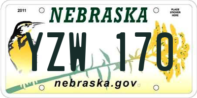 NE license plate YZW170