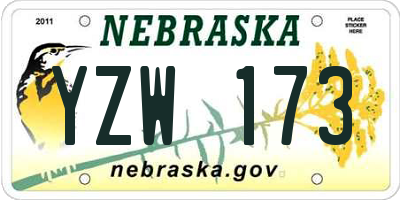 NE license plate YZW173
